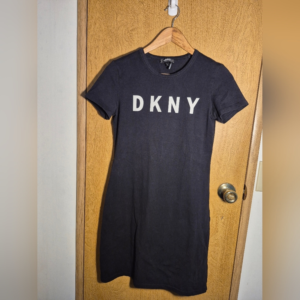 DKNY Black Mini T-Shirt Dress Short Sleeve